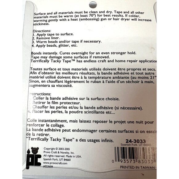 Art Accentz Terrifically Tacky Double-Sided Tape 1/4" X 5 Yards Strong Adhesive - Picture 3 of 3